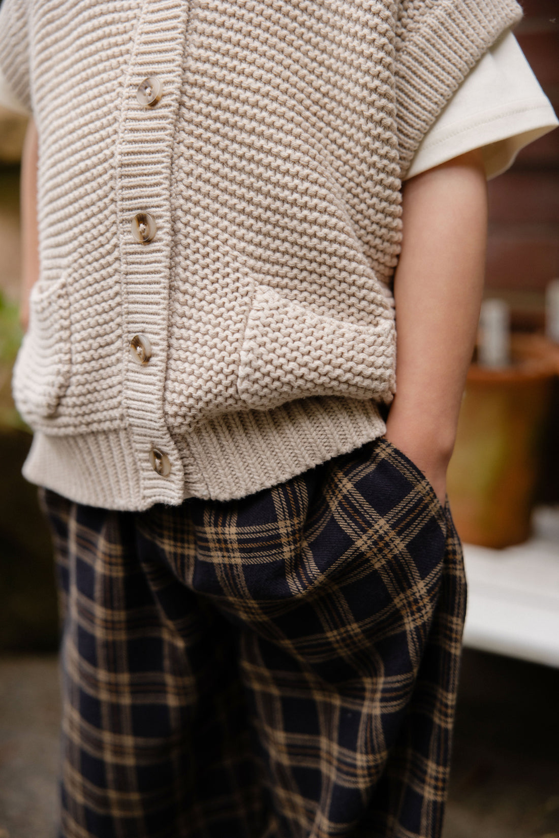 Organic Cotton Kenji Pant-Woodland Check Childrens Pant from Jamie Kay Australia