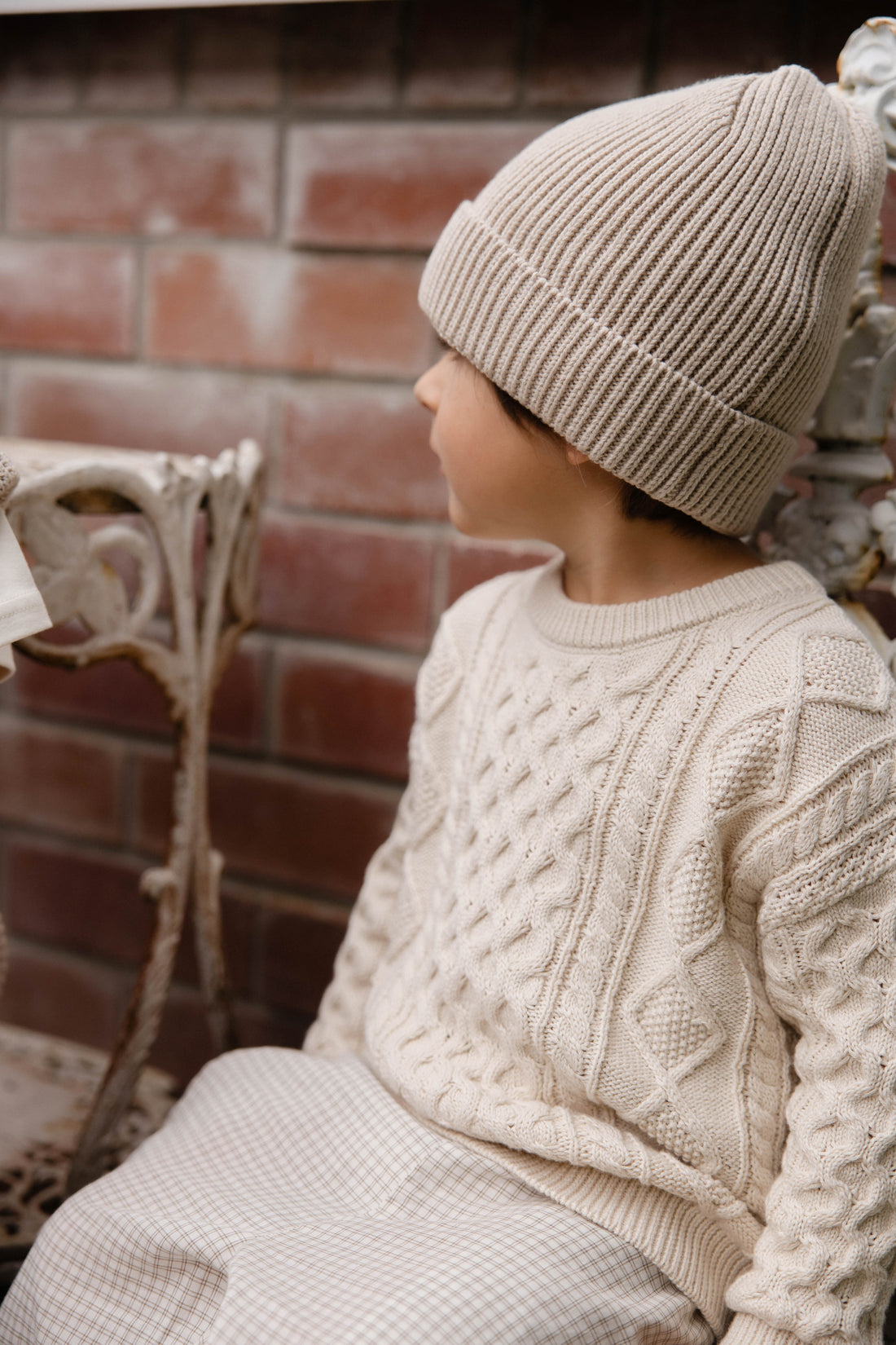 Sawyer Knit Jumper-Vanilla Childrens Jumper from Jamie Kay Australia