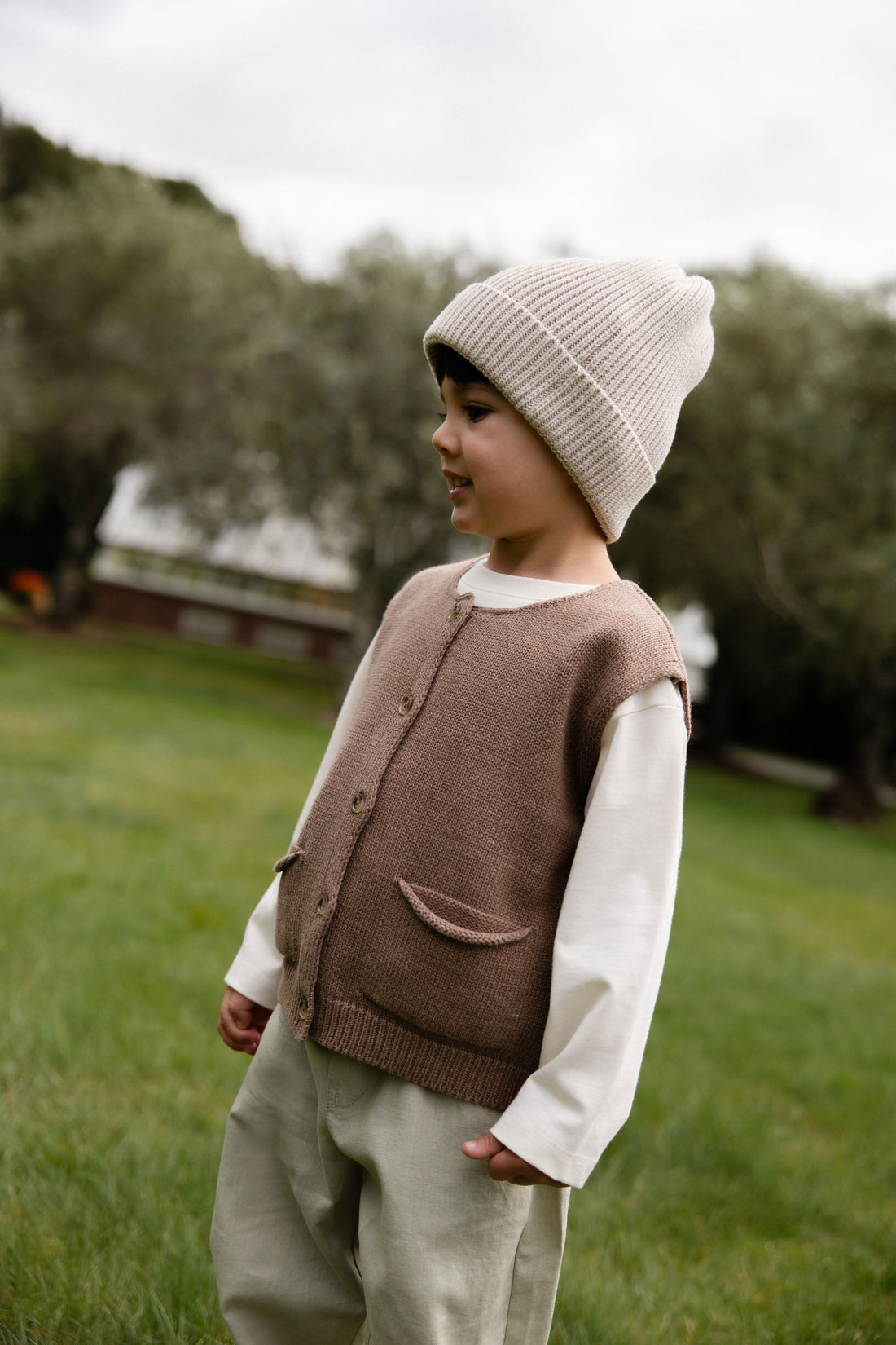 Ali Linen/Cotton Pant - Lichen Childrens Pant from Jamie Kay Australia
