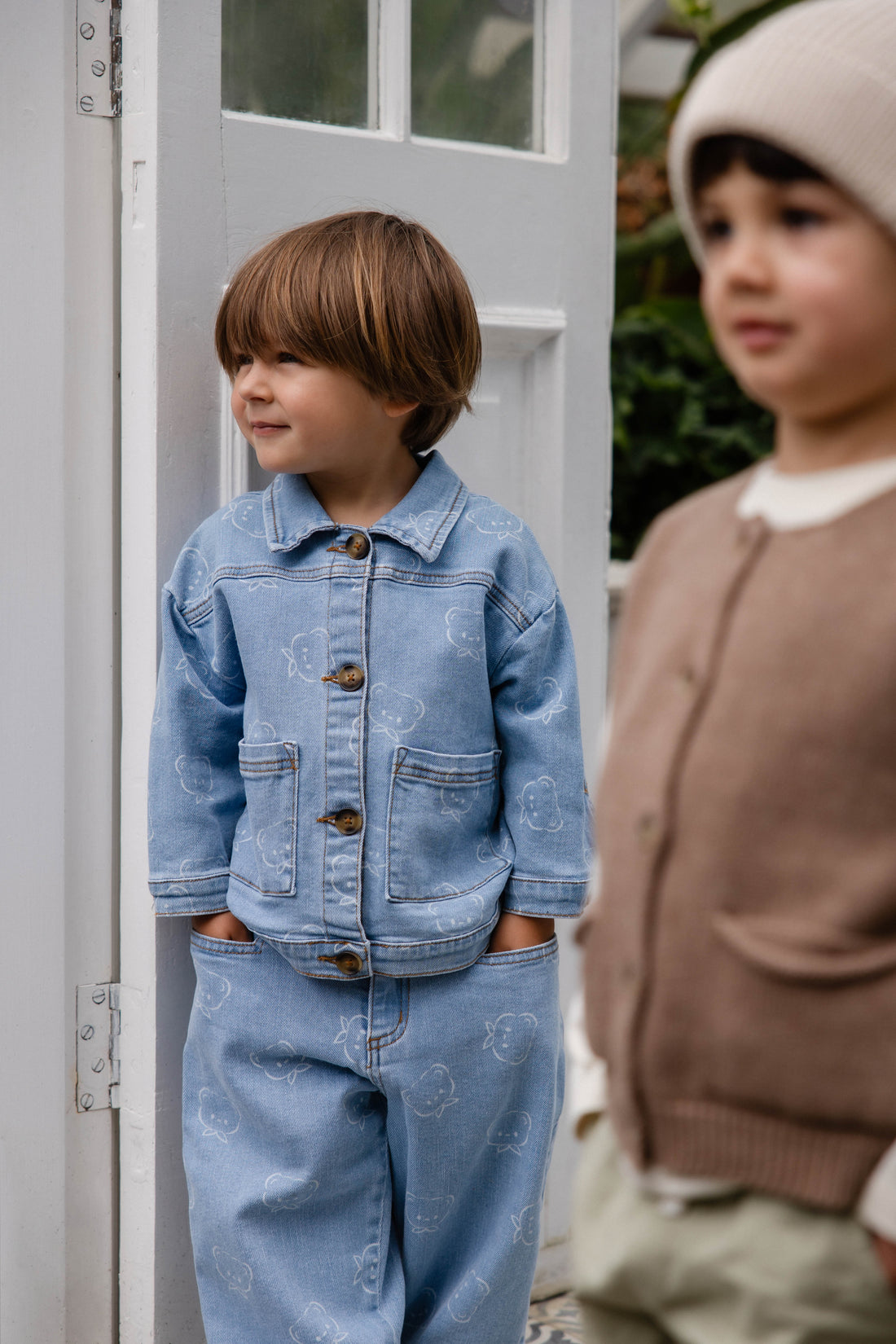 Abel Pant - Bowie Bear Denim Childrens Pant from Jamie Kay Australia