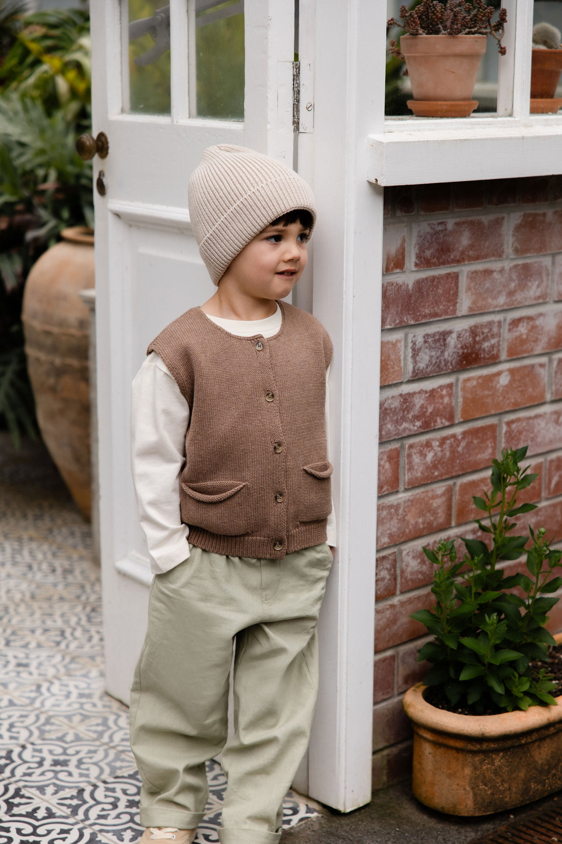 Ali Linen/Cotton Pant - Lichen Childrens Pant from Jamie Kay Australia