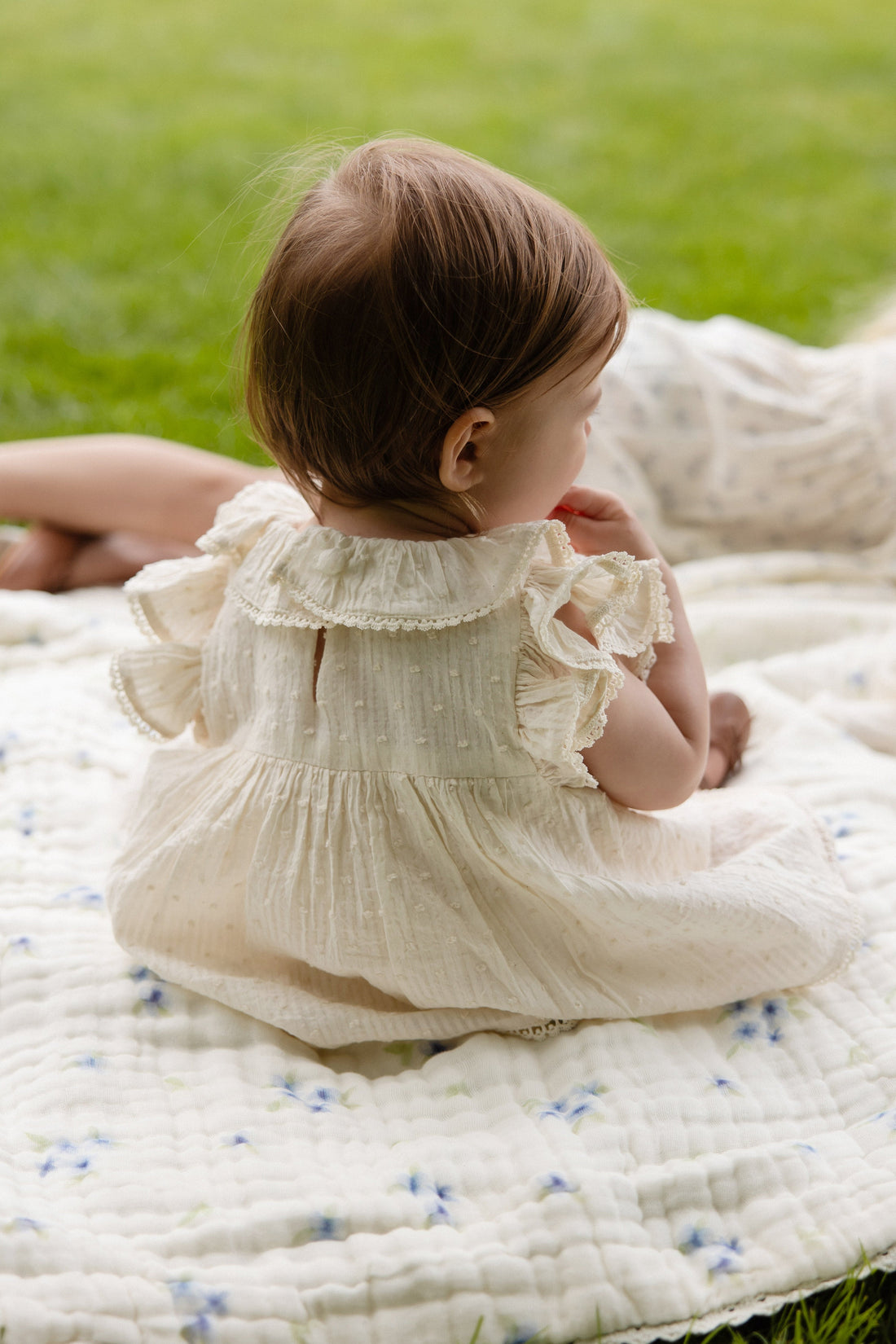 Organic Cotton Frannie Playsuit-Parchment Childrens Playsuit from Jamie Kay Australia