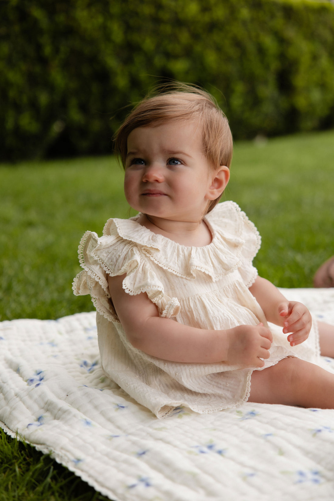 Organic Cotton Frannie Playsuit-Parchment Childrens Playsuit from Jamie Kay Australia