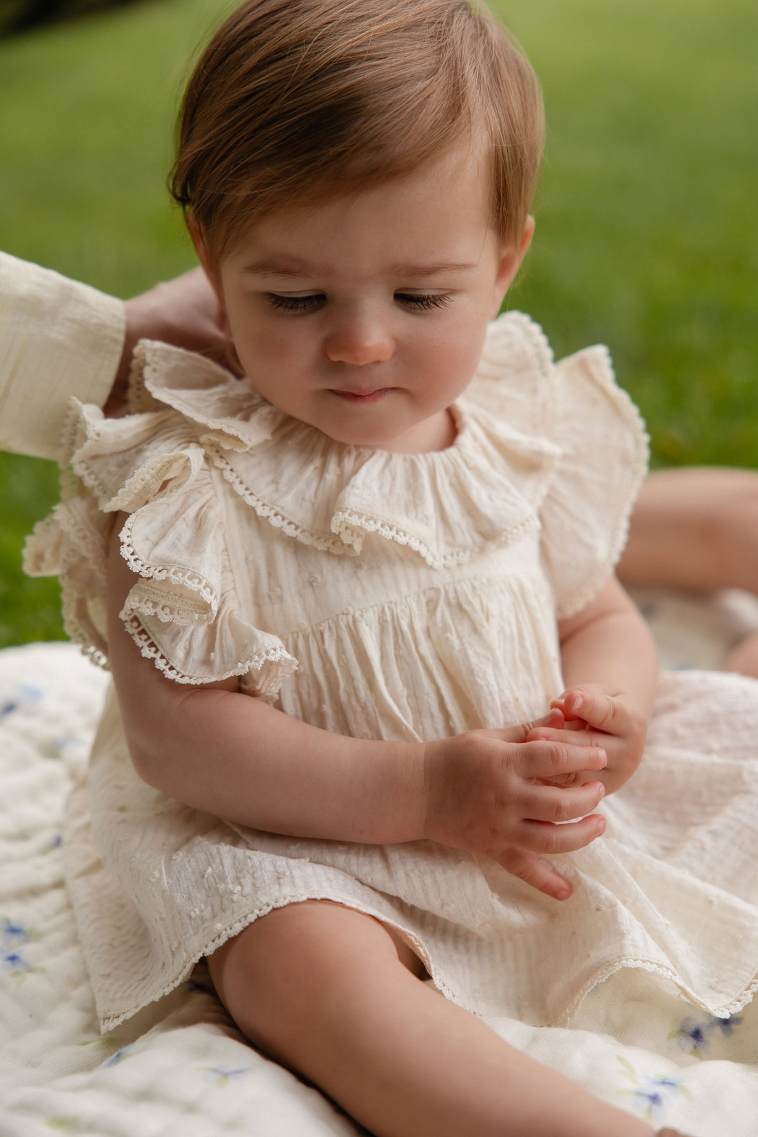Organic Cotton Frannie Playsuit-Parchment Childrens Playsuit from Jamie Kay Australia