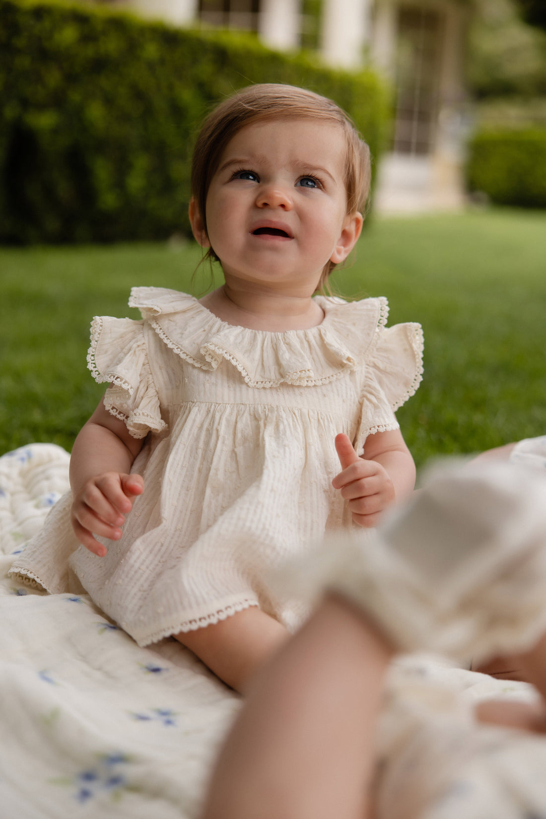 Organic Cotton Frannie Playsuit-Parchment Childrens Playsuit from Jamie Kay Australia