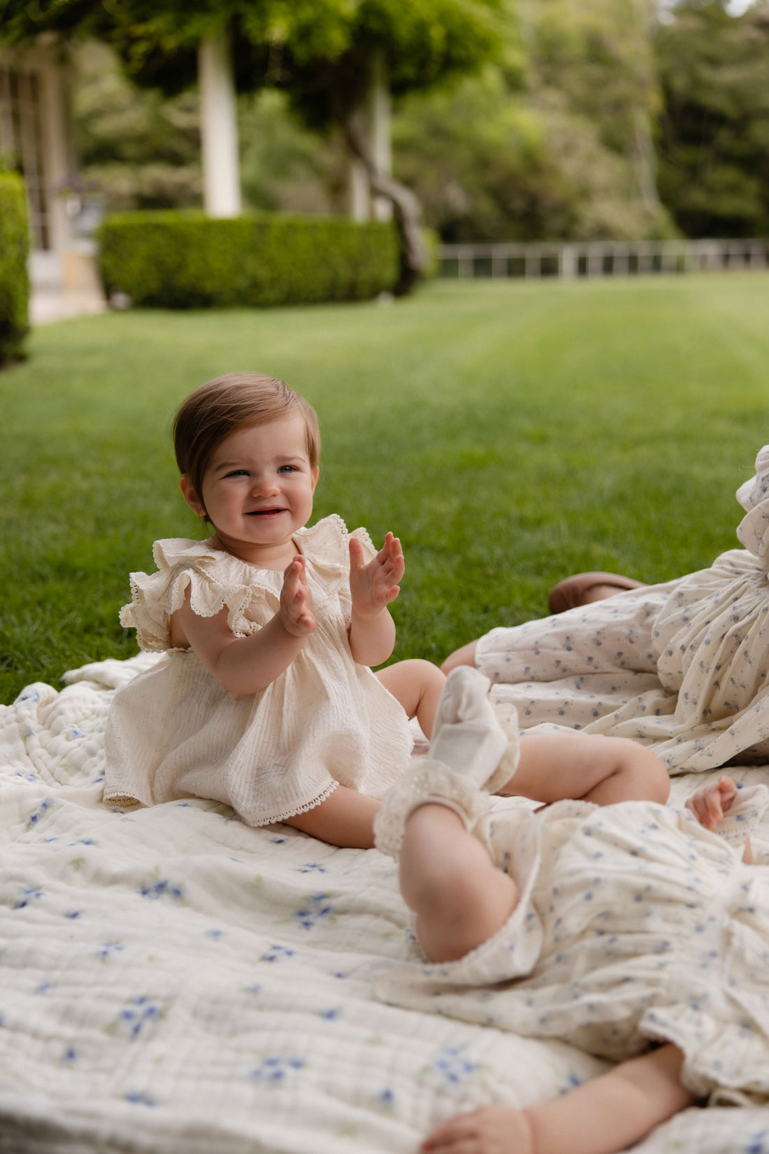 Organic Cotton Frannie Playsuit-Parchment Childrens Playsuit from Jamie Kay Australia