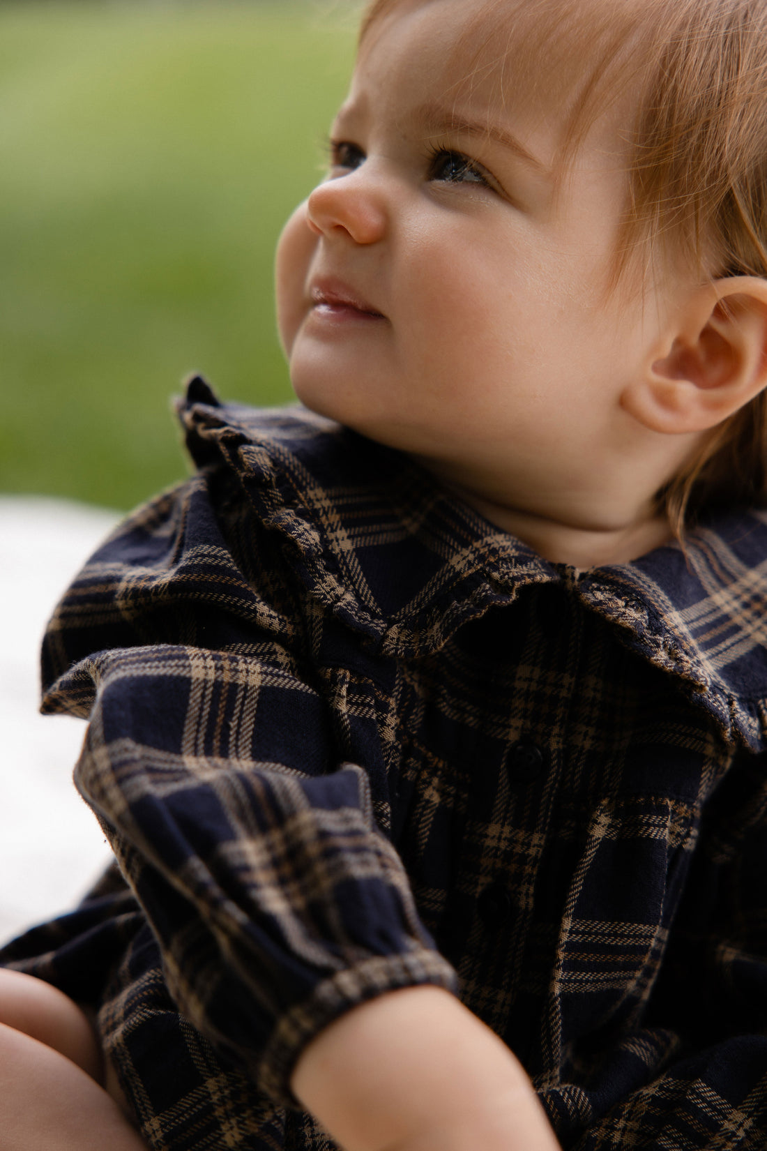 Organic Cotton Elowen Playsuit - Woodland Check Childrens Playsuit from Jamie Kay Australia