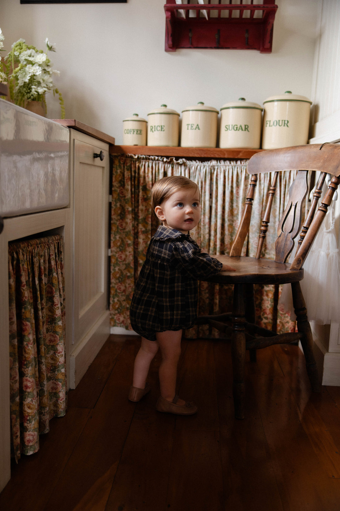 Organic Cotton Elowen Playsuit - Woodland Check Childrens Playsuit from Jamie Kay Australia