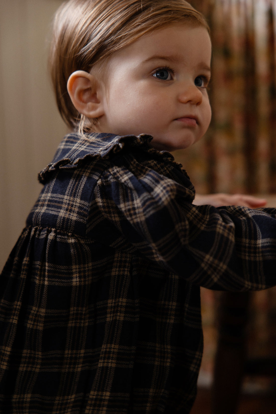 Organic Cotton Elowen Playsuit - Woodland Check Childrens Playsuit from Jamie Kay Australia