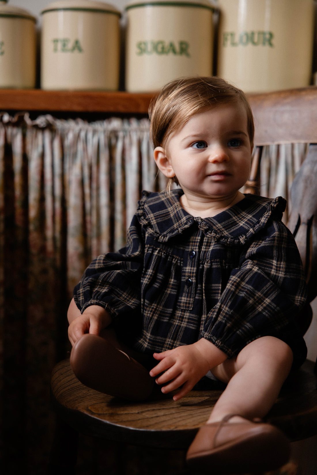 Organic Cotton Elowen Playsuit - Woodland Check Childrens Playsuit from Jamie Kay Australia