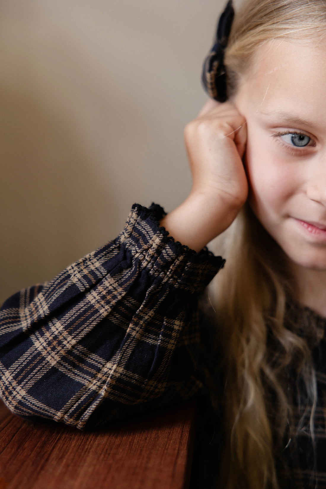 Organic Cotton Cecile Top - Woodland Check Childrens Top from Jamie Kay Australia