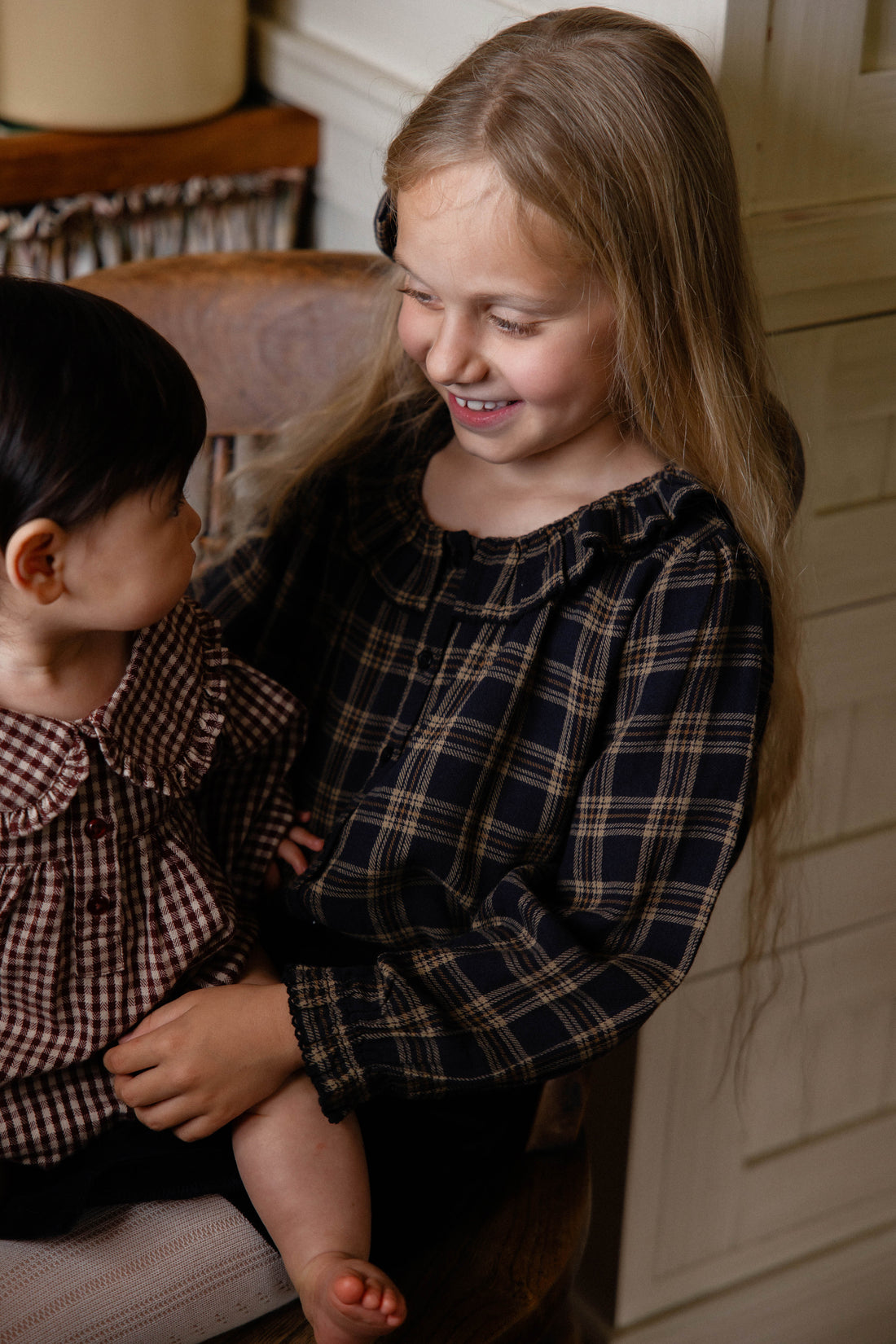 Organic Cotton Cecile Top - Woodland Check Childrens Top from Jamie Kay Australia