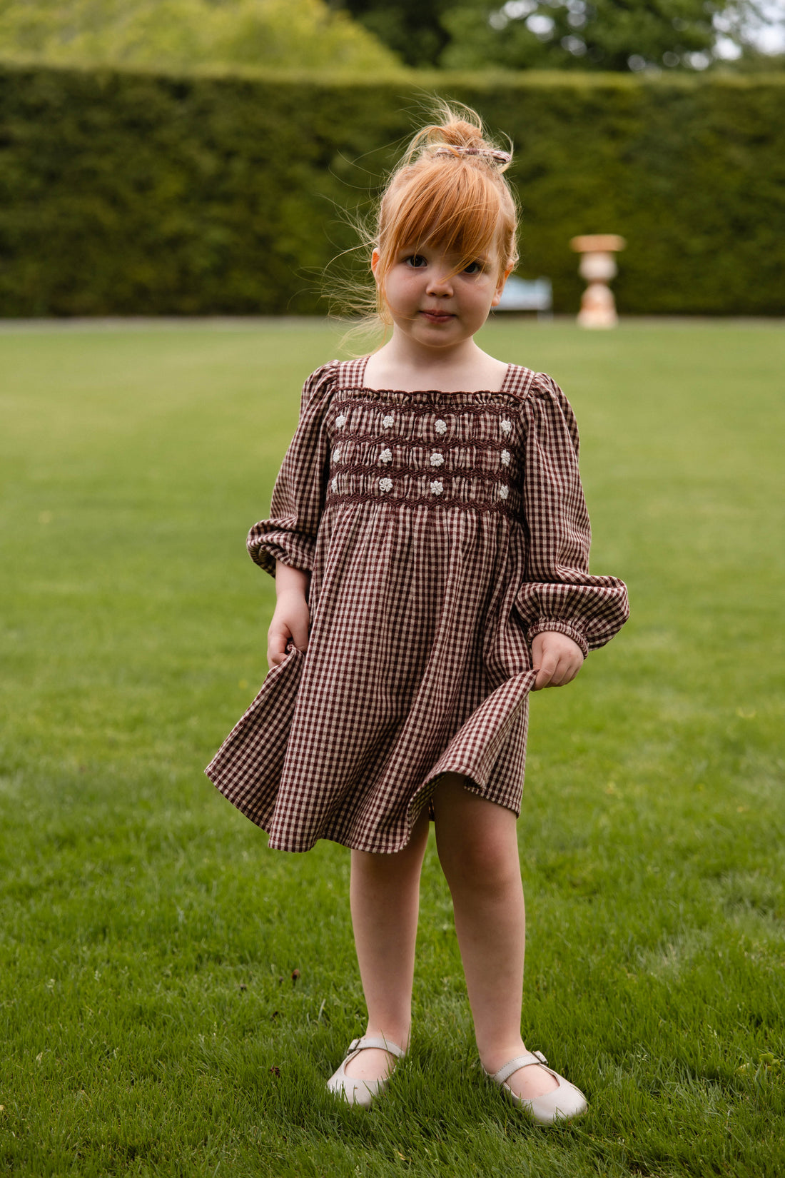 Organic Cotton Cecile Dress - Cinnamon Gingham Childrens Dress from Jamie Kay Australia