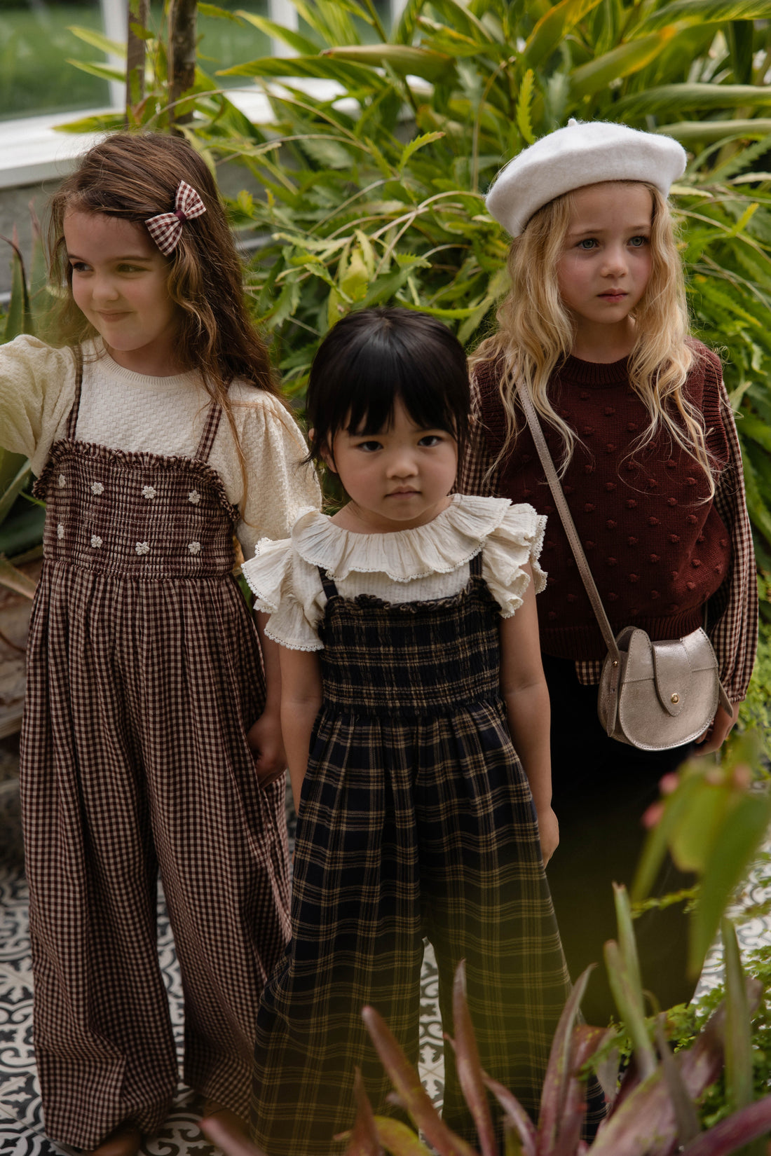 Organic Cotton Arabella Jumpsuit - Woodland Check Childrens Jumpsuit from Jamie Kay Australia