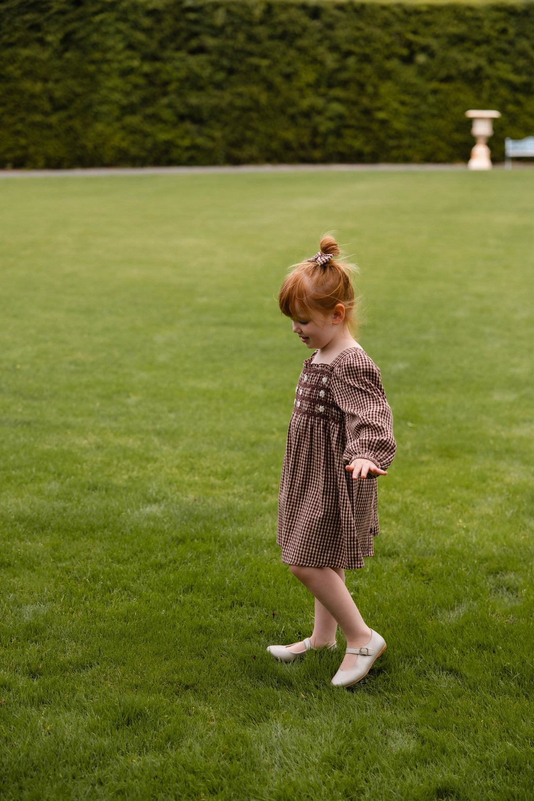 Organic Cotton Cecile Dress - Cinnamon Gingham Childrens Dress from Jamie Kay Australia