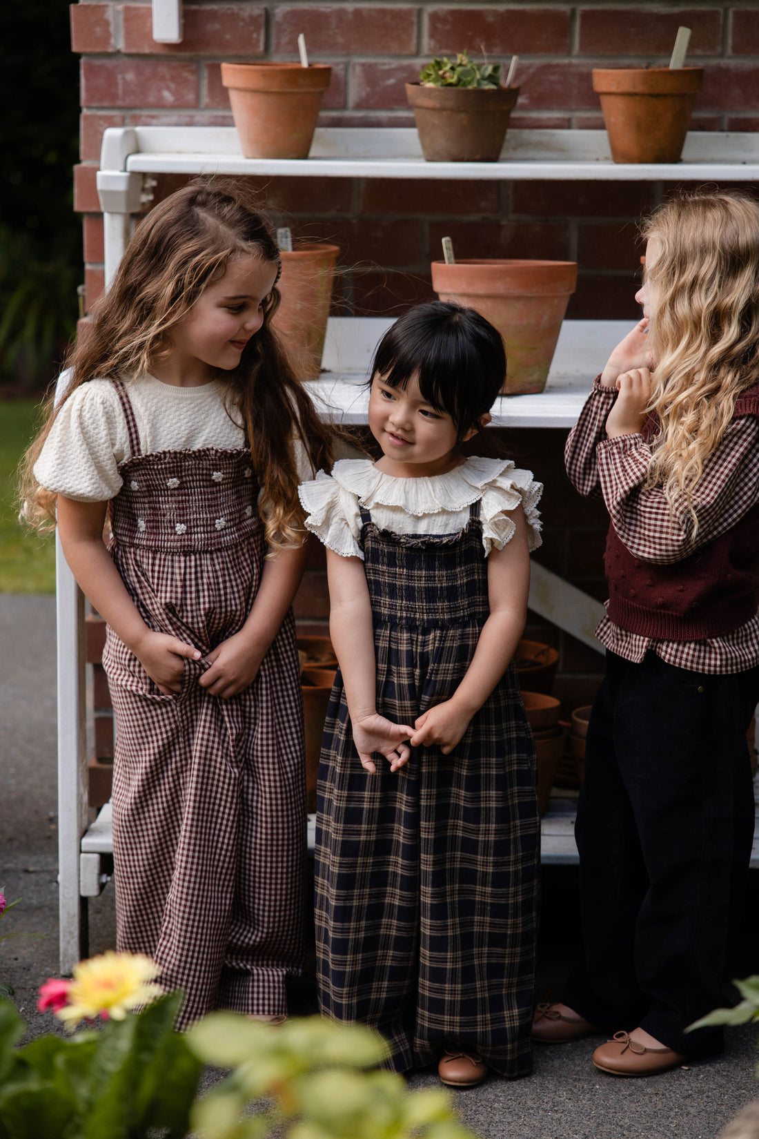 Organic Cotton Arabella Jumpsuit - Woodland Check Childrens Jumpsuit from Jamie Kay Australia