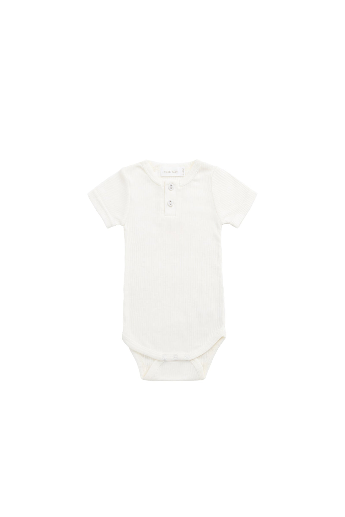 Organic Cotton Modal Darcy Rib Tee Bodysuit - Milk Childrens Bodysuit from Jamie Kay Australia