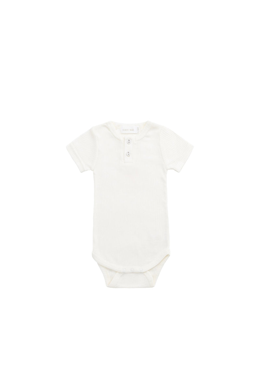 Organic Cotton Modal Darcy Rib Tee Bodysuit - Milk Childrens Bodysuit from Jamie Kay Australia