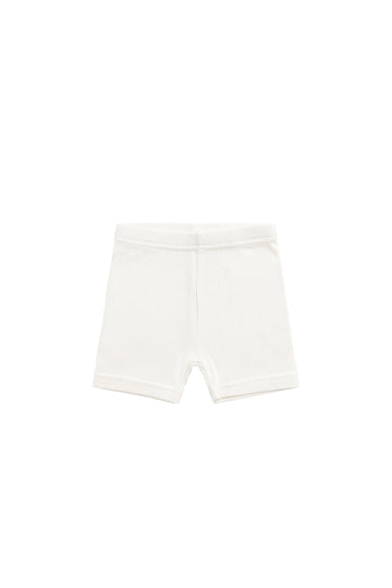 Organic Cotton Modal Elisa Bike Short - Milk Childrens Short from Jamie Kay Australia