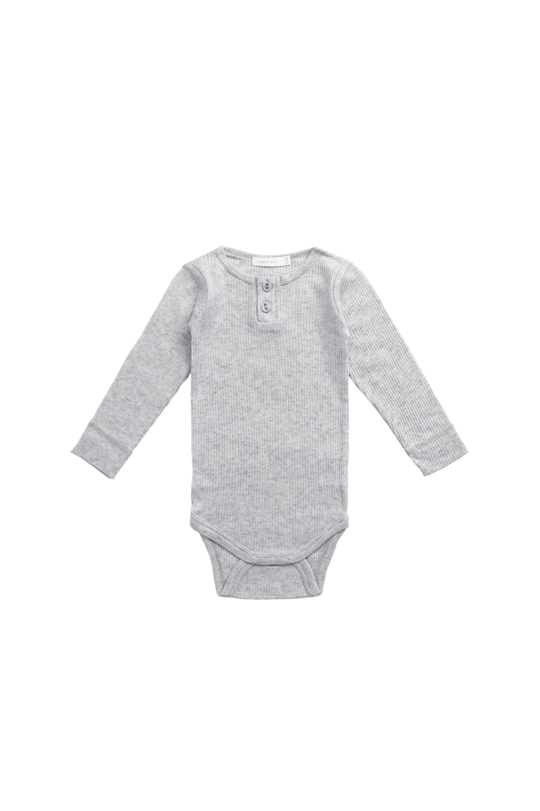 Organic Cotton Modal Long Sleeve Bodysuit - Light Grey Marle Childrens Bodysuit from Jamie Kay Australia