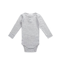 Organic Cotton Modal Long Sleeve Bodysuit - Light Grey Marle Childrens Bodysuit from Jamie Kay Australia