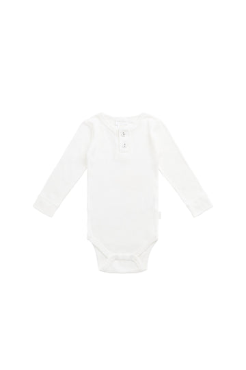 Organic Cotton Modal Long Sleeve Bodysuit - Milk Childrens Bodysuit from Jamie Kay Australia