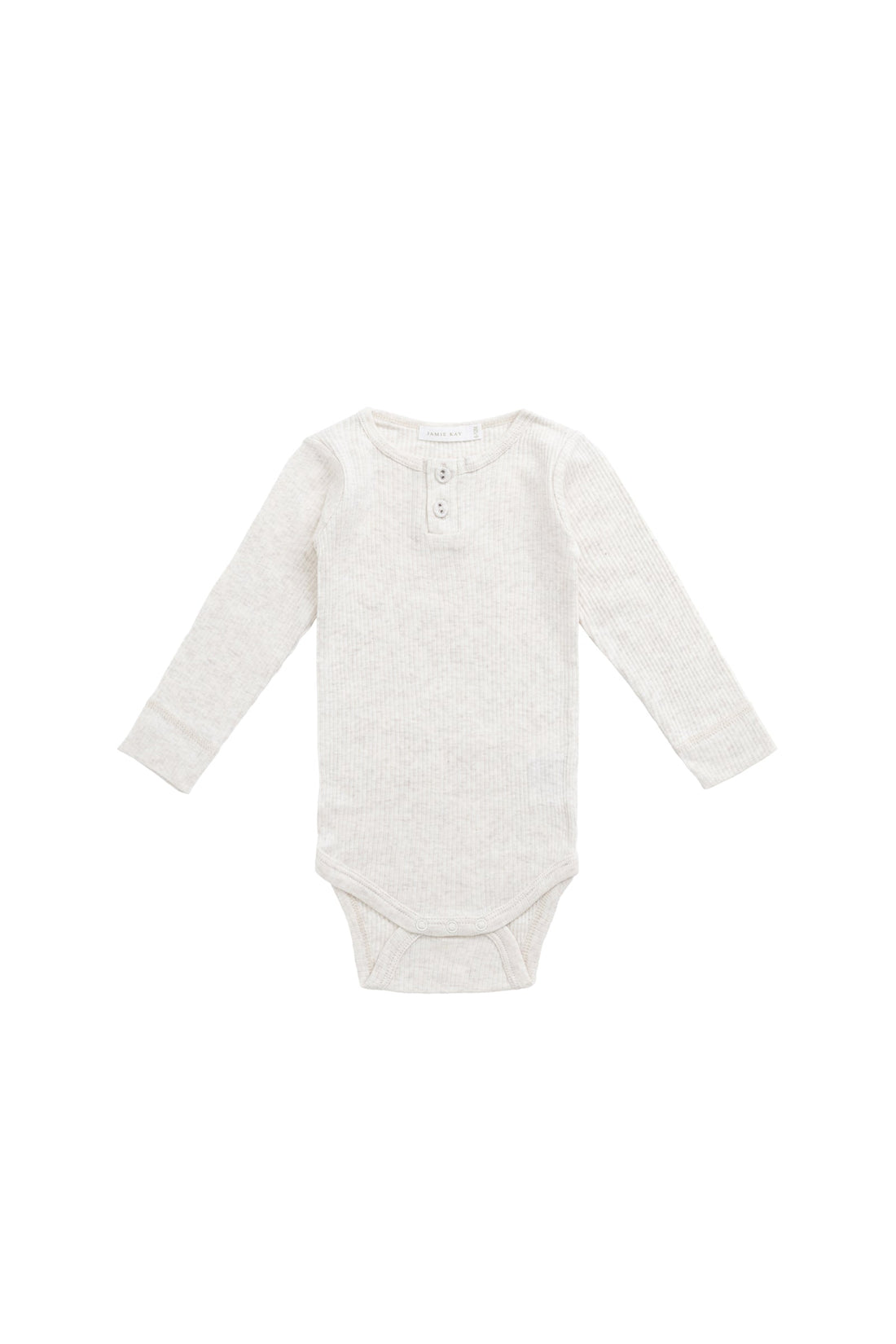 Organic Cotton Modal Long Sleeve Bodysuit - Oatmeal Marle Childrens Bodysuit from Jamie Kay Australia