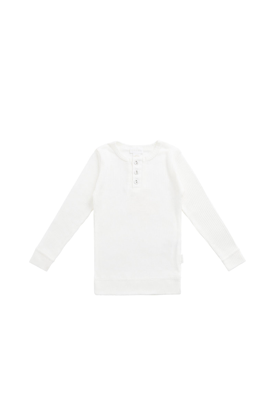 Organic Cotton Modal Long Sleeve Henley - Milk Childrens Top from Jamie Kay Australia