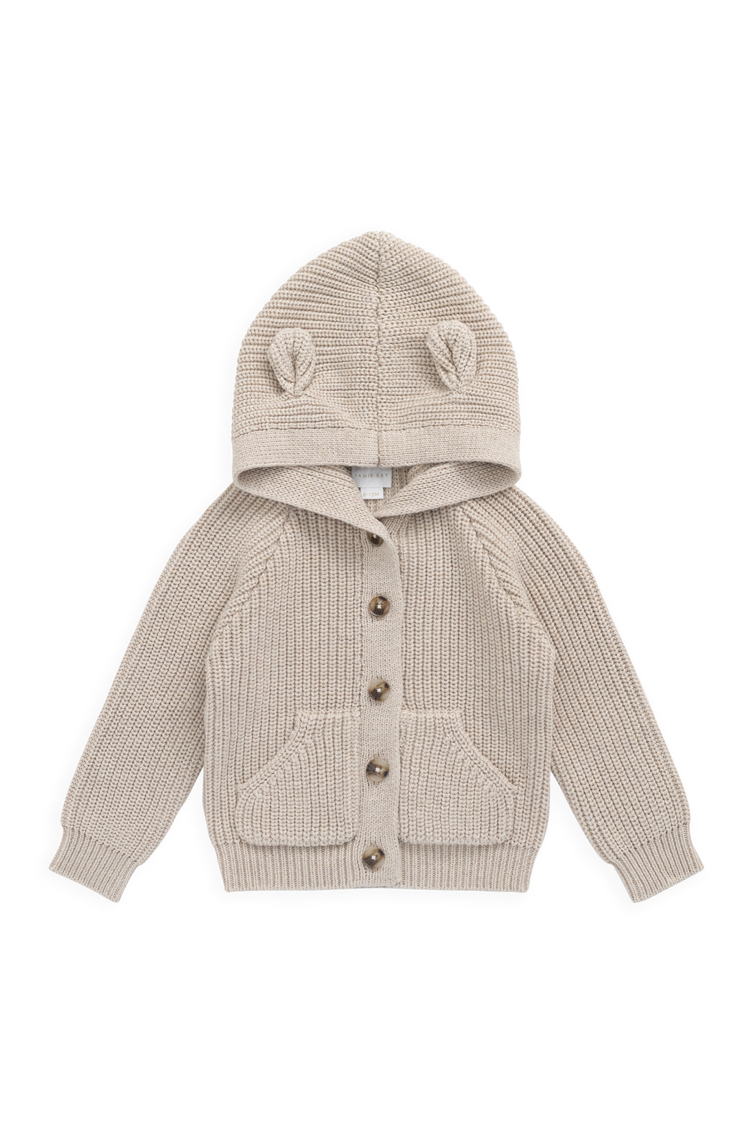 Bear Cardigan-Oat Childrens Cardigan from Jamie Kay Australia