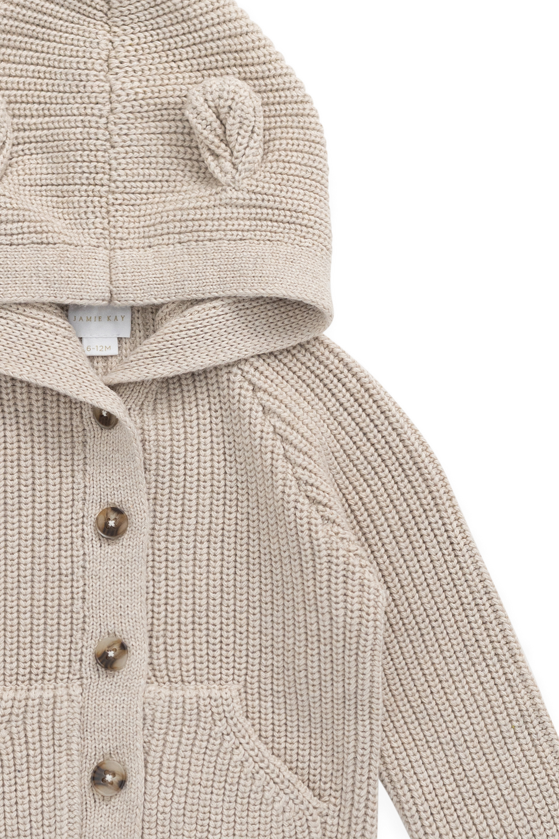 Bear Cardigan-Oat Childrens Cardigan from Jamie Kay Australia