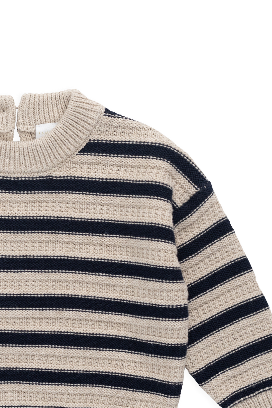 Byron Jumper-Byron Stripe Oat / Eclipse Childrens Jumper from Jamie Kay Australia