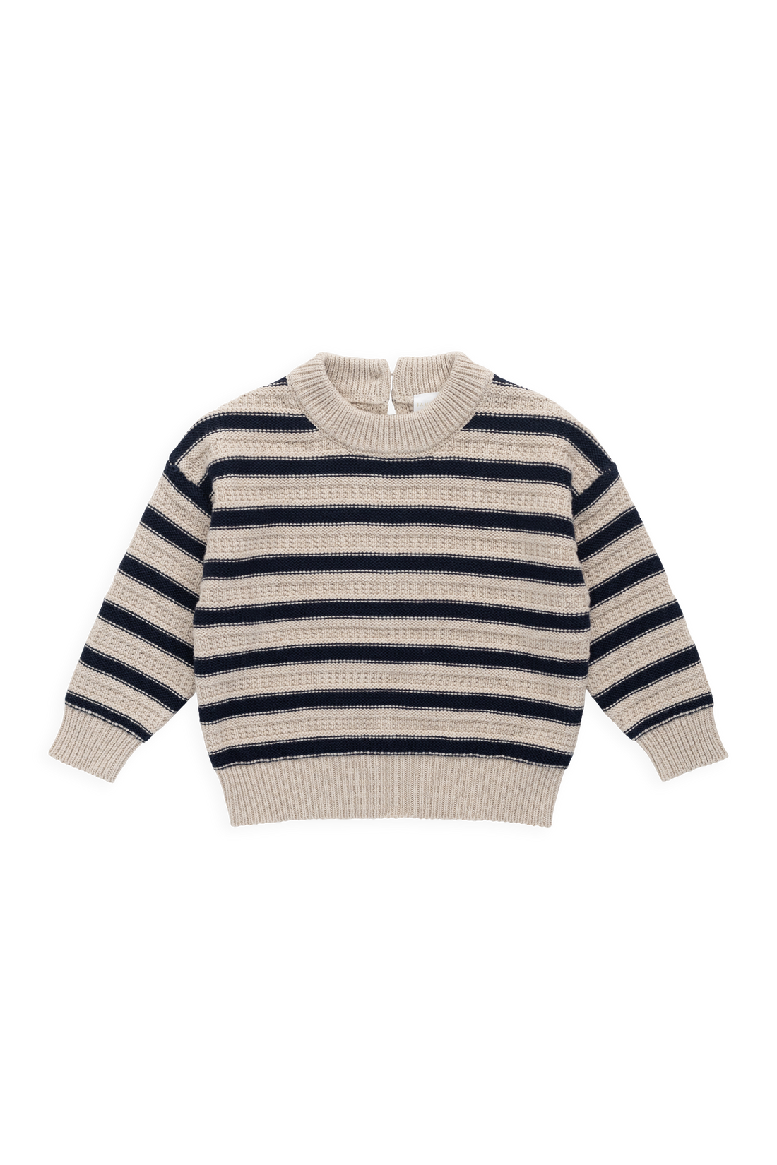 Byron Jumper-Byron Stripe Oat / Eclipse Childrens Jumper from Jamie Kay Australia