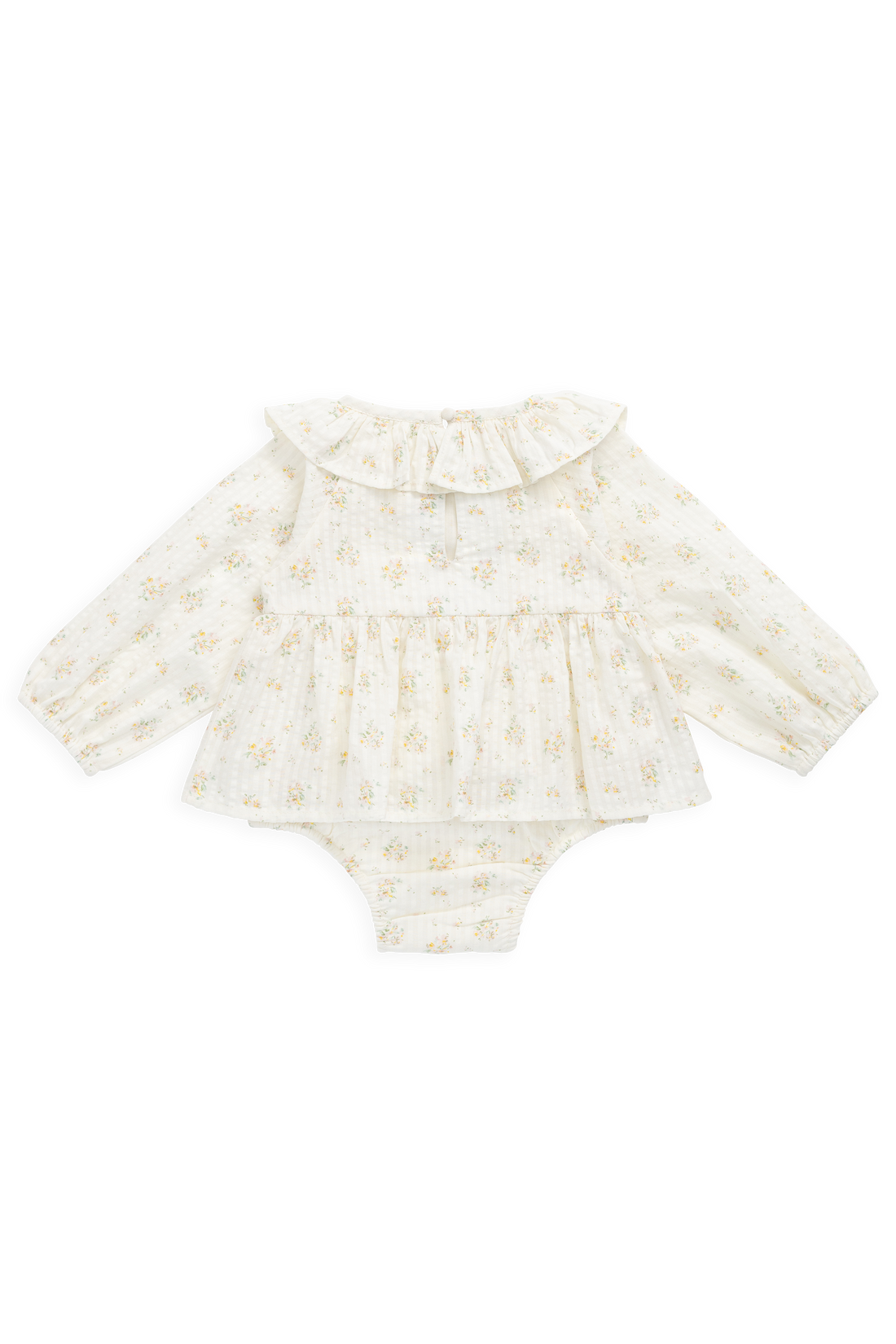 Organic Cotton Cecil Playsuit-Justine Parchment Childrens Playsuit from Jamie Kay Australia