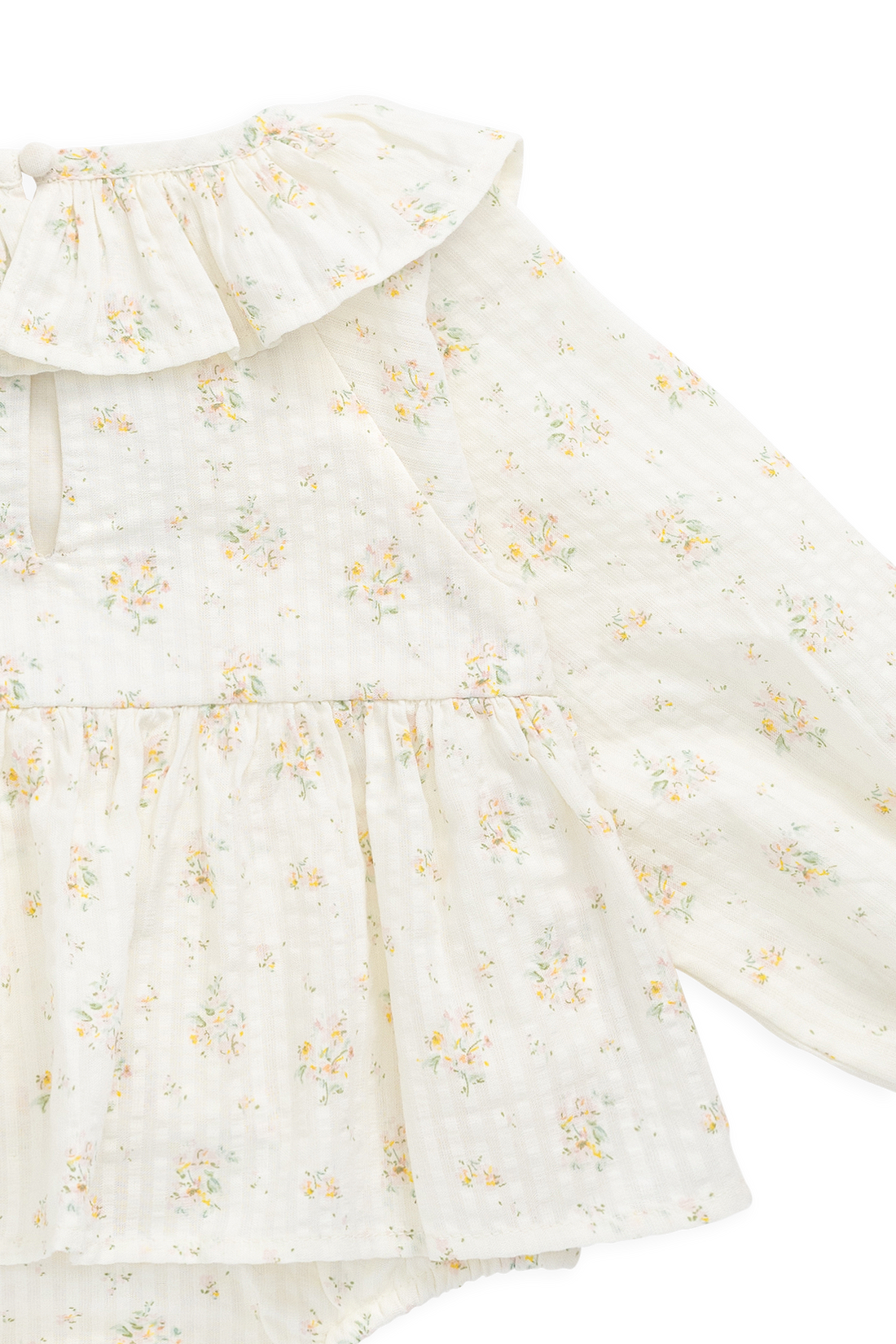 Organic Cotton Cecil Playsuit-Justine Parchment Childrens Playsuit from Jamie Kay Australia