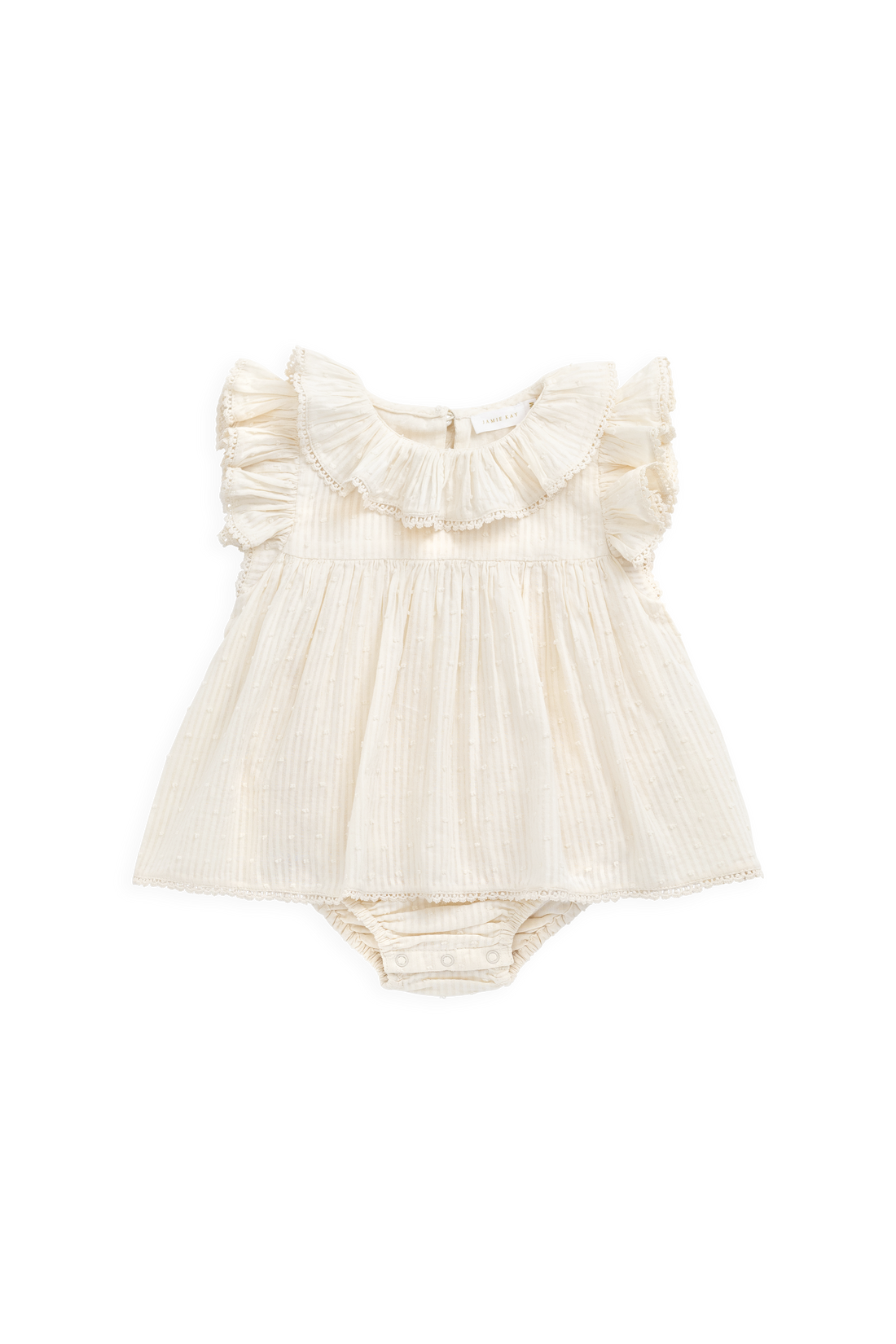 Organic Cotton Frannie Playsuit-Parchment Childrens Playsuit from Jamie Kay Australia