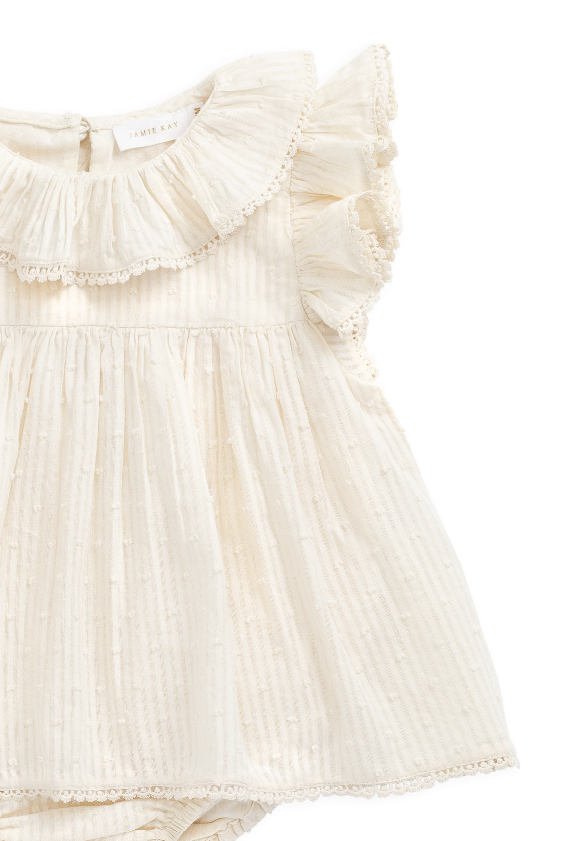 Organic Cotton Frannie Playsuit-Parchment Childrens Playsuit from Jamie Kay Australia