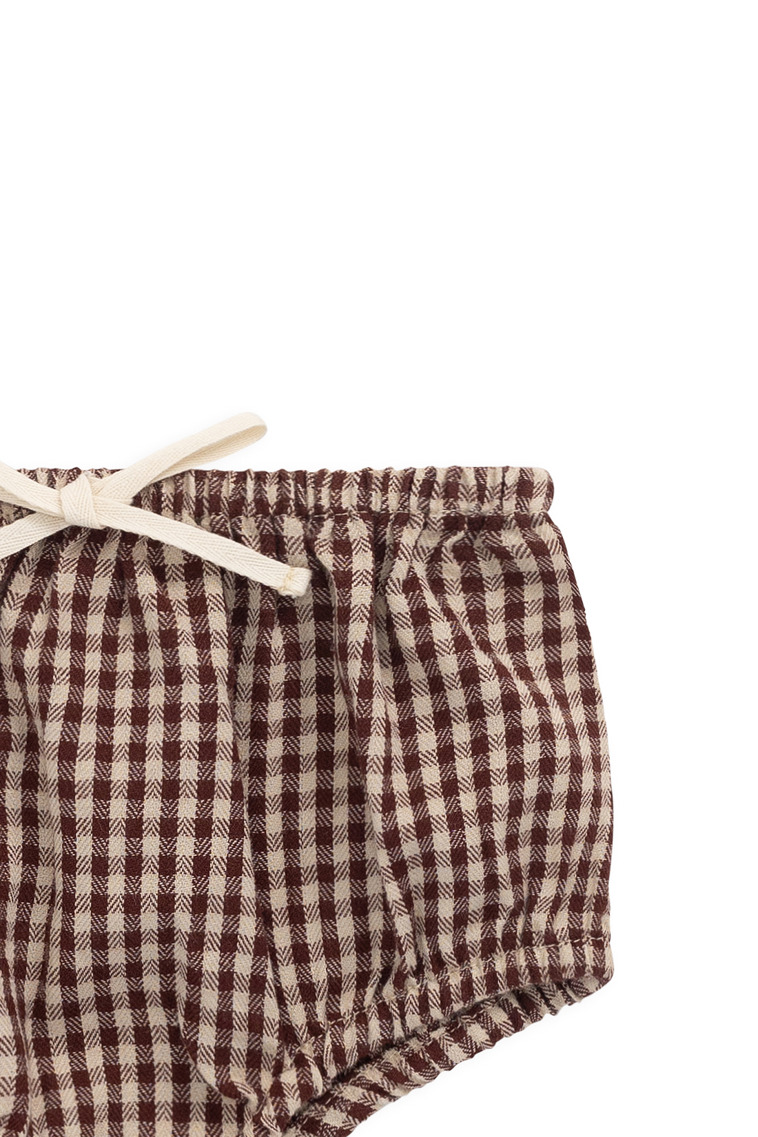 Organic Cotton Gabriel Bloomer-Cinnamon Gingham Childrens Shorts from Jamie Kay Australia