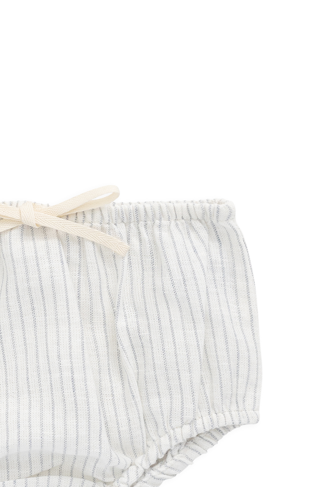 Organic Cotton Gabriel Bloomer-Mini Pinstripe Parchment / Dawn Childrens Bloomer from Jamie Kay Australia