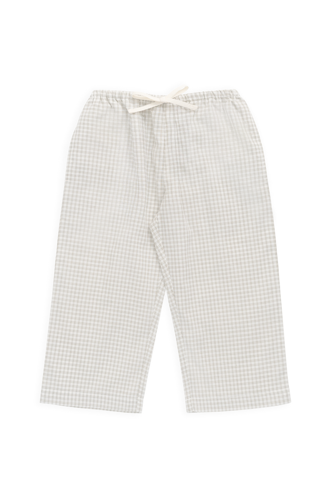 Organic Cotton Kenji Pant-Double Windowpane Check Pecan Childrens Pant from Jamie Kay Australia