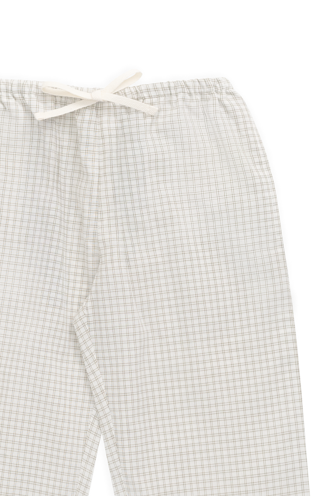 Organic Cotton Kenji Pant-Double Windowpane Check Pecan Childrens Pant from Jamie Kay Australia