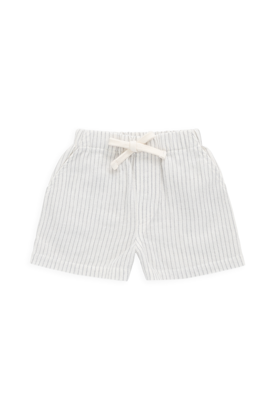 Organic Cotton Louis Short-Mini Pinstripe Parchment / Dawn Childrens short from Jamie Kay Australia