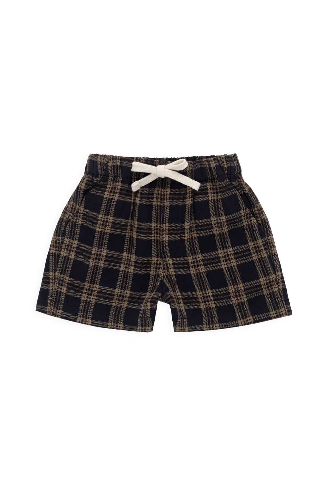 Organic Cotton Louis Short-Woodland Check Childrens Shorts from Jamie Kay Australia