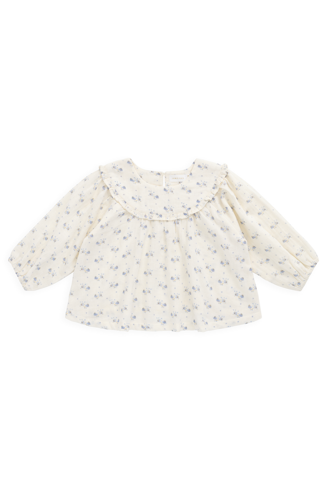 Organic Cotton Muslin Amira Blouse-Molly Blue Childrens Top from Jamie Kay Australia