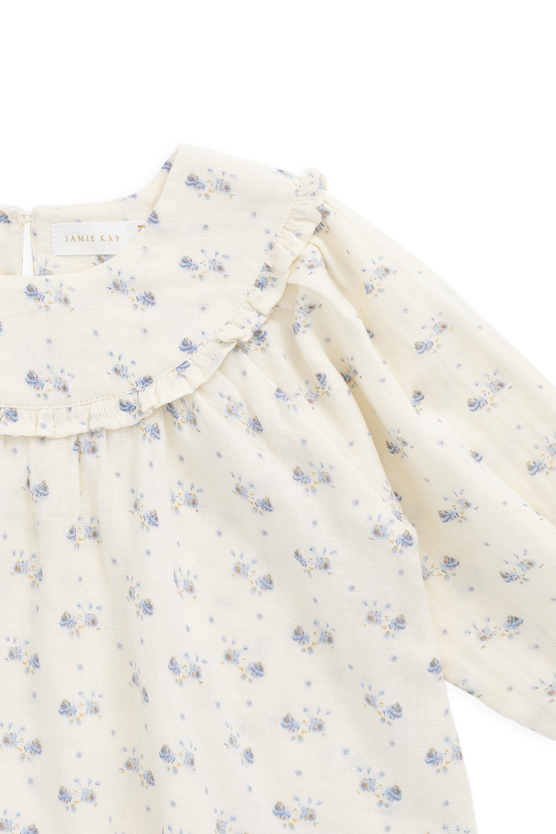 Organic Cotton Muslin Amira Blouse-Molly Blue Childrens Top from Jamie Kay Australia