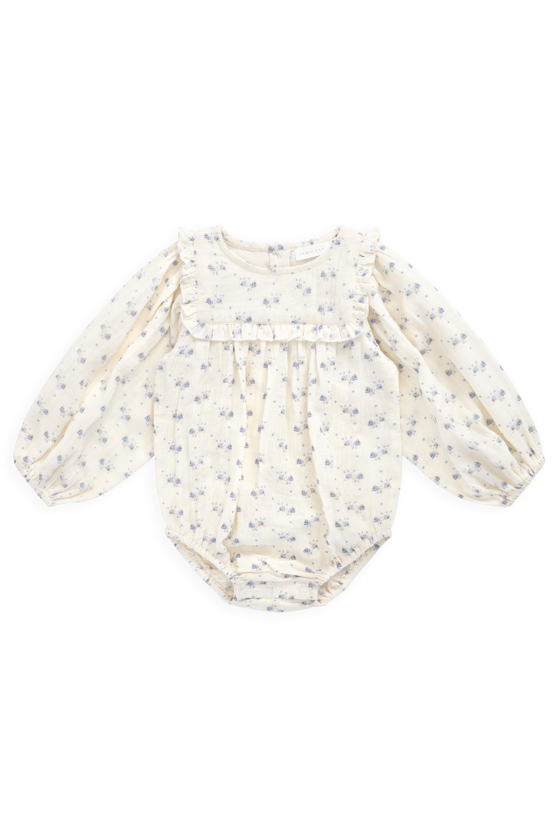 Organic Cotton Muslin Frances Playsuit-Molly Blue Childrens Playsuit from Jamie Kay Australia