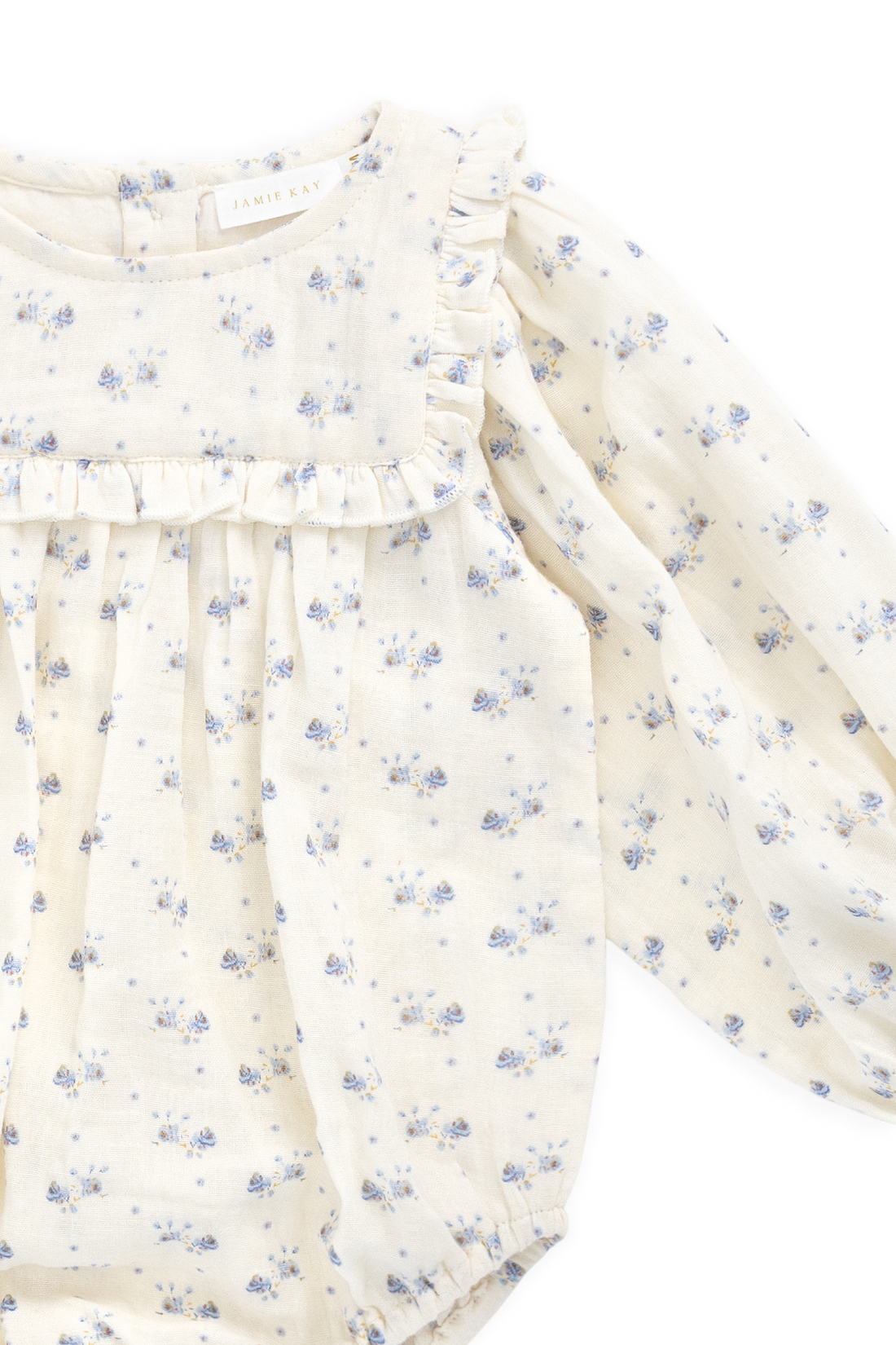 Organic Cotton Muslin Frances Playsuit-Molly Blue Childrens Playsuit from Jamie Kay Australia