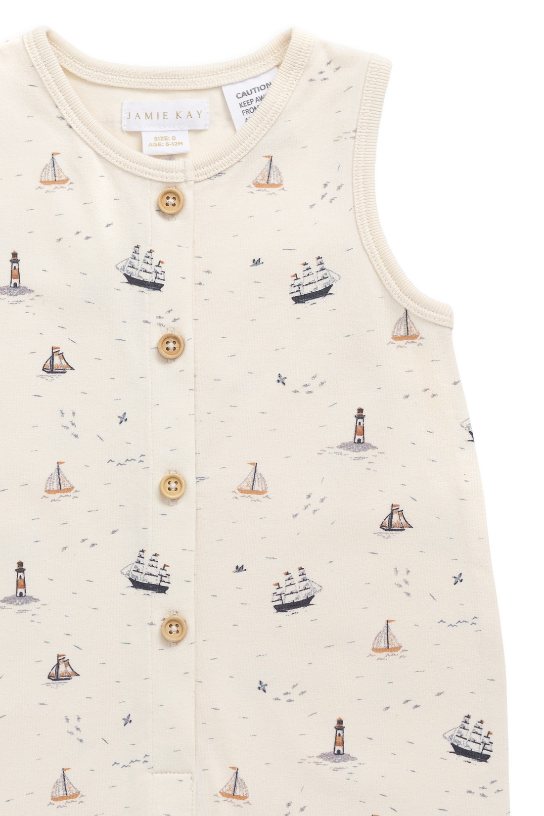 Organic Cotton Rupert Onepiece-Sailing Day Childrens Onepiece from Jamie Kay Australia