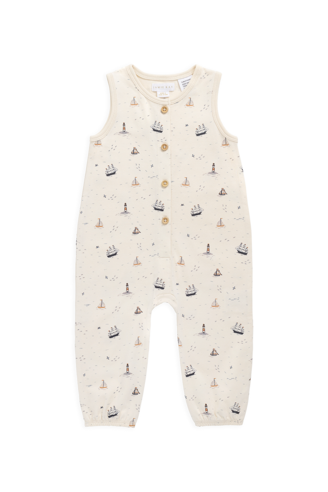 Organic Cotton Rupert Onepiece-Sailing Day Childrens Onepiece from Jamie Kay Australia