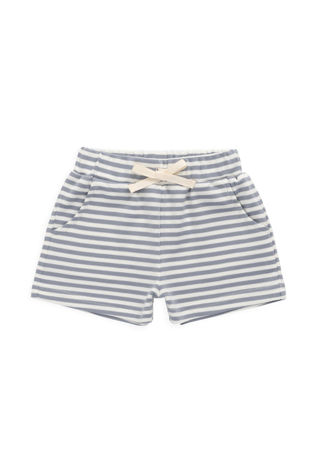 Pima Cotton Wesley Short-Narrow Stripe Dawn / Cloud Childrens Shorts from Jamie Kay Australia