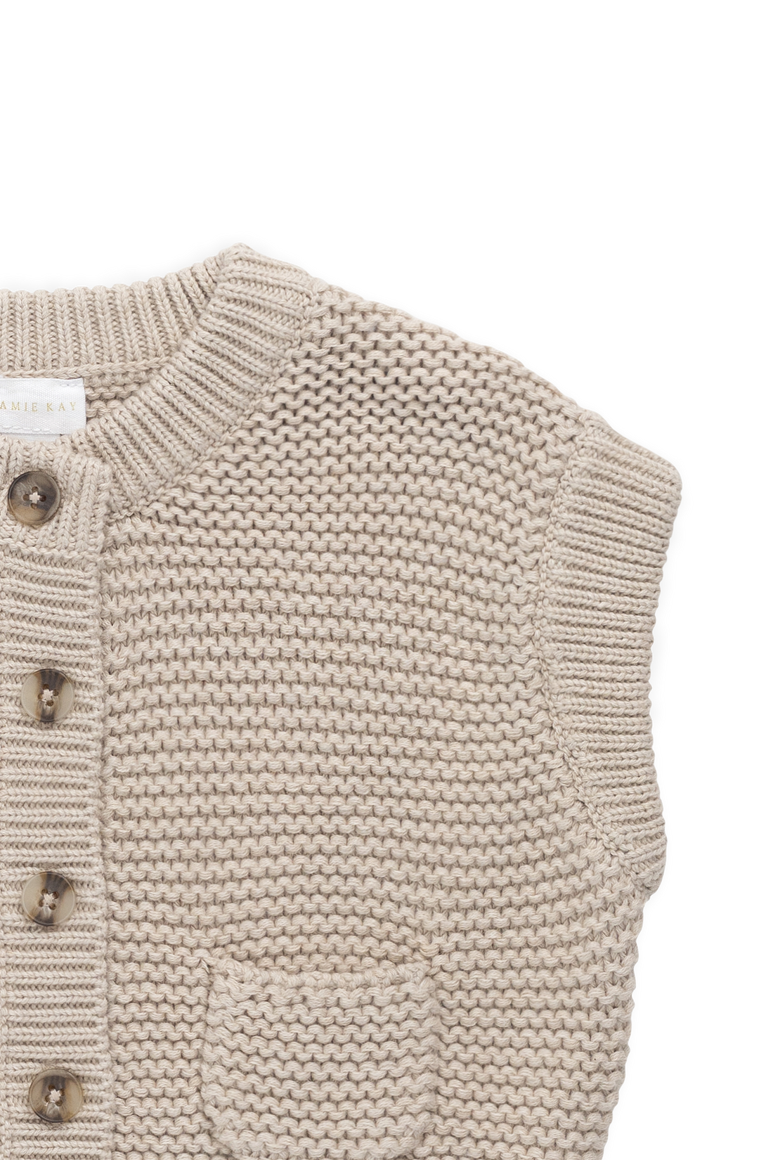 Rome Knit Vest-Oat Childrens Vest from Jamie Kay Australia